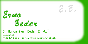 erno beder business card